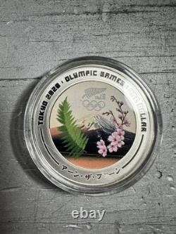 2020 New Zealand 1 oz Silver Proof Coin Colorized Tokyo Olympic Games