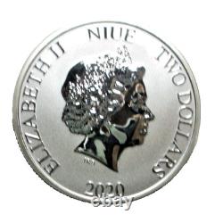 2020 New Zealand $2 Niue Star Wars Darth Vader 1 oz. 999 Silver Coin. 1/7/26