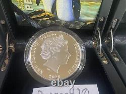 2020 New Zealand Chatham Island Crested Penguin 2oz Silver Proof Coin 750 Minted