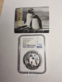 2020 New Zealand Crested Penguin $1 NGC Graded MS 70 First Releases Top Pop Rare