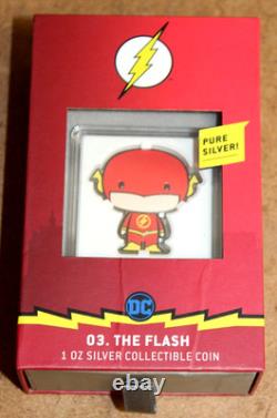 2020 New Zealand Mint L/E DC The Flash 1 oz Silver Colorized Chibi Coin 056WEI