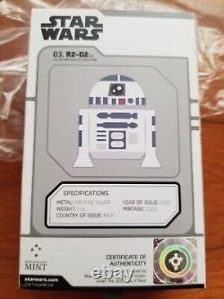 2020 New Zealand Mint Star Wars 03. R2-D2 1 Oz. Silver Chibi Coin #246