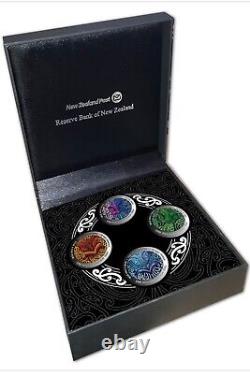 2020 Nga Hau e Wha The Four Winds Silver Proof Coin Set New Zealand $1 X 4