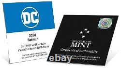 2020 Niue $5 DC Comics Batman Cowl Mask 2 oz. 999 Silver Coin 5,000 Made