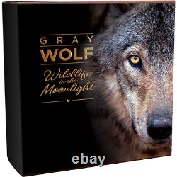 2020 Niue $5 Wildlife in Moonlight Gray Wolf 2 oz. 999 Silver Coin Mintage 500