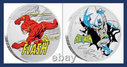 2020 Niue Justice League 60th Anniversary Batman & The Flash 1oz Silver DC JLA