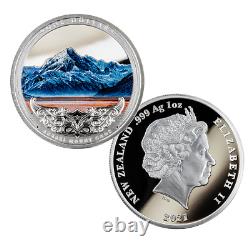 2021 1 OZ Silver Proof Coin- 2021 Discover New Zealand Aoraki Mount Cook