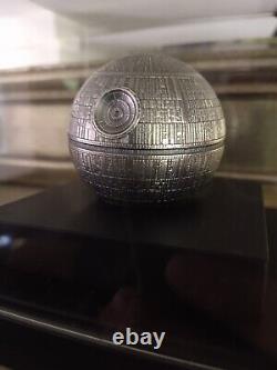 2021 $100 Niue 1kg Silver Star Wars Death Star Spherical Coin Cert #240/299