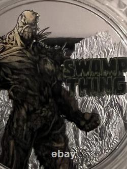 2021 1oz. 999 FINE SILVER COLORIZED PROOF COIN. DC JUSTICE LEAGUE. SWAMP THING