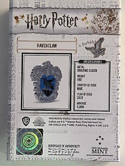 2021 1oz. 999 FINE SILVER COLORIZED PROOF COIN. HARRY POTTER- RAVEN CLAW