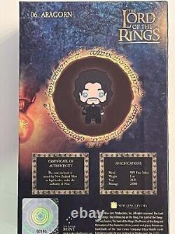 2021 1oz. 999 FINE SILVER COLORIZED PROOF COIN. LORD OF THE RINGS. ARAGORN