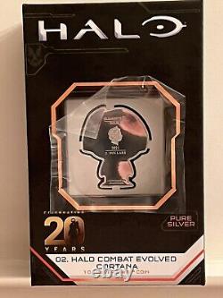 2021 1oz. 999 FINE SILVER COLORIZED PROOF COIN. XBOX HALO COMBAT EVOLVED CORTANA