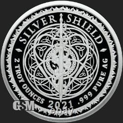 2021 2OZ Colossus Proof 2021 Mini-Mintage Silver Shield. 999 Round IN STOCK