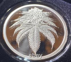 2021 2oz King Cannabis Proof Silver Shield Cures Weed Smoke Legalize IN STOCK