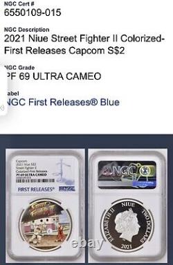 2021 Capcom Niue $2 Street Fighter ll Colorized First Releases PF69 UC POP 1