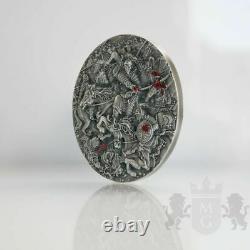 2021 Gengis Kahn 2 oz. 999 silver $5 Nuie antique coin- Great Commanders