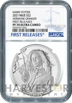 2021 HERMIONE GRANGER 1 OZ. SILVER COIN NGC PF70 FIRST RELEASES WithOGP