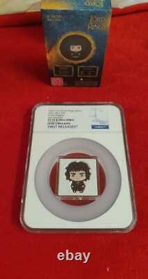 2021 LORD OF THE RINGS FRODO BAGGINS CHIBI 1oz. 999 Silver NGC PR70 Niue $2 Coin
