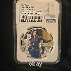 2021 NIUE $2 STAR WARS THE MANDALORIAN Cara Dune NGC PF70 UC FR SILVER COIN