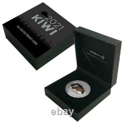 2021 New Zealand Kiwi 1 oz Silver Proof Coin, colorized, COA, Original Box