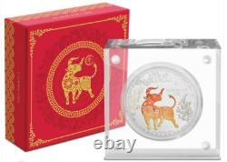 2021 New Zealand Lunar Year of the Ox 1-oz Silver Proof COLORIZED 3K Mintage