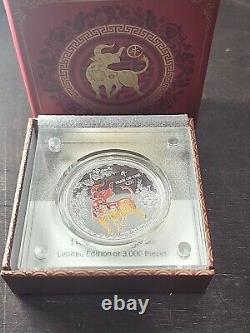 2021 New Zealand Lunar Year of the Ox 1-oz Silver Proof COLORIZED 3K Mintage