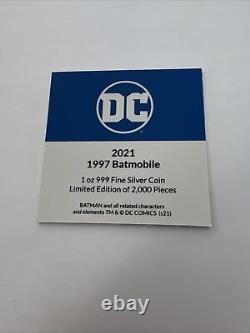 2021 New Zealand Mint DC Comics 1997 Batmobile 1 oz. 999 Silver Coin