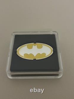 2021 New Zealand Mint DC Heroes Batman Logo 1 oz Colorized Proof Silver Coin