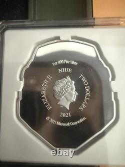 2021 New Zealand Mint L/E Halo Master Chief 1 oz Silver Helmet 056WEI