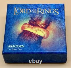 2021 New Zealand Mint Lord of the Rings Aragorn 1 Oz Silver Coin