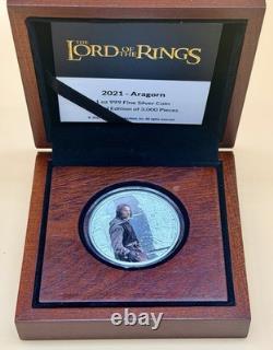 2021 New Zealand Mint Lord of the Rings Aragorn 1 Oz Silver Coin