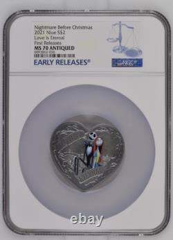 2021 Nightmare Before Christmas Love is Eternal NGC First Releases MS70 Antiqued 2021 Nightmare Before Christmas Love is Eternal NGC First Releases MS70 Antiqued