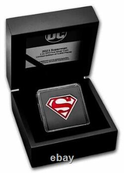 2021 Niue 1 oz. 999 Silver Coin Proof $2 DC Heroes SUPERMANT Shield Logo Emblem