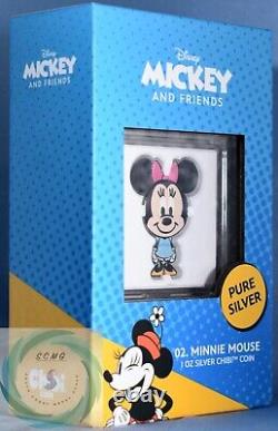 2021 Niue $2 1 oz Silver Mickey & Mickey Chibi Proof Coins (Two Coins!)