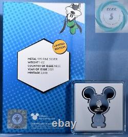 2021 Niue $2 1 oz Silver Mickey & Mickey Chibi Proof Coins (Two Coins!)