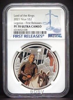 2021 Niue $2 Lord of The Rings LEGOLAS 1oz Silver NGC PF70 UC