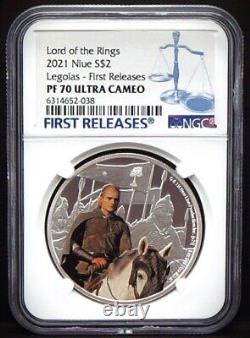 2021 Niue $2 Lord of The Rings LEGOLAS 1oz Silver NGC PF70 UC