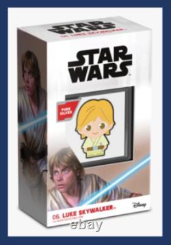 2021 Niue 6th New Zealand Star Wars Chibi Coin- Luke Skywalker 1 Oz Silver COA