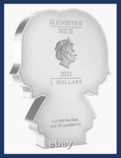 2021 Niue 6th New Zealand Star Wars Chibi Coin- Luke Skywalker 1 Oz Silver COA