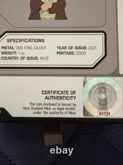 2021 Niue 9th New Zealand Star Wars Chibi Coin- Obi Wan Kenobi 1 Oz Silver COA
