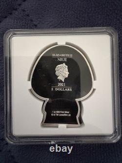 2021 Niue 9th New Zealand Star Wars Chibi Coin- Obi Wan Kenobi 1 Oz Silver COA