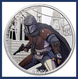 2021 Niue New Zealand Disney Star Wars Mandalorian 1oz Silver COA