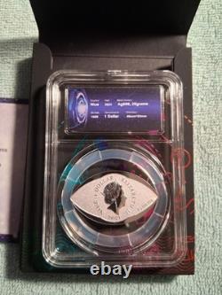 2021 Niue Sky-Eye shaped Silver Colorized Proof Coin Limited Edition 1 Of 1,500