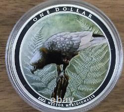 2021 SILVER oz New Zealand Kaka $1 Proof Coin. Engraved Photorealistic Brilliant