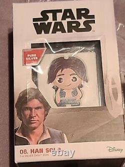 2021 Star Wars Han Solo 1 oz Solid Silver Chibi Coin SOLD OUT