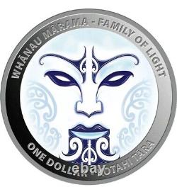 2021 WHANAU MARAMA Family of Light 2x1oz Silver Proof Coin Set $1 New Zealand