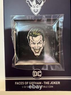 2022 1oz FINE SILVER. FACES OF GOTHAM-THE JOKER