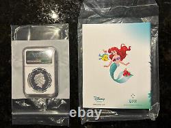 2022 DISNEY PRINCESS ARIEL 1 OZ. SILVER COIN NGC PF70 FIRST RELEASES WithOGP