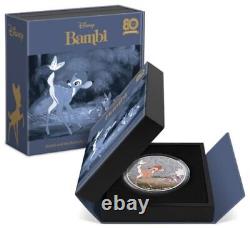 2022 Disney Bambi 80th Anniversary Bambi and Butterfly 1oz Silver Coin