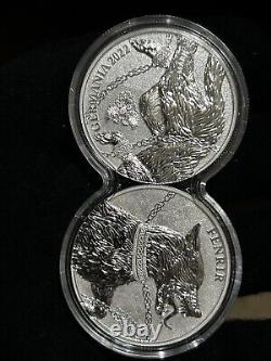 2022 Germania Beasts Fenrir 2 x 1 oz. 9999 Silver BU Coin set with Duo Capsule